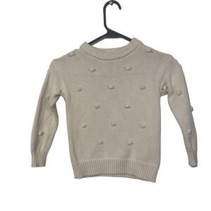 Cotton On Girls Cream Pom Pom Cable Knit Sweater Size 5